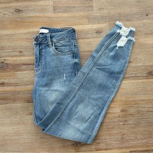 Hidden Distressed Hem Skinny Jean